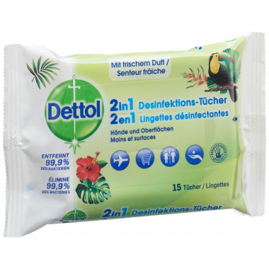 Salviette disinfettanti Dettol 2in1 15 pezzi