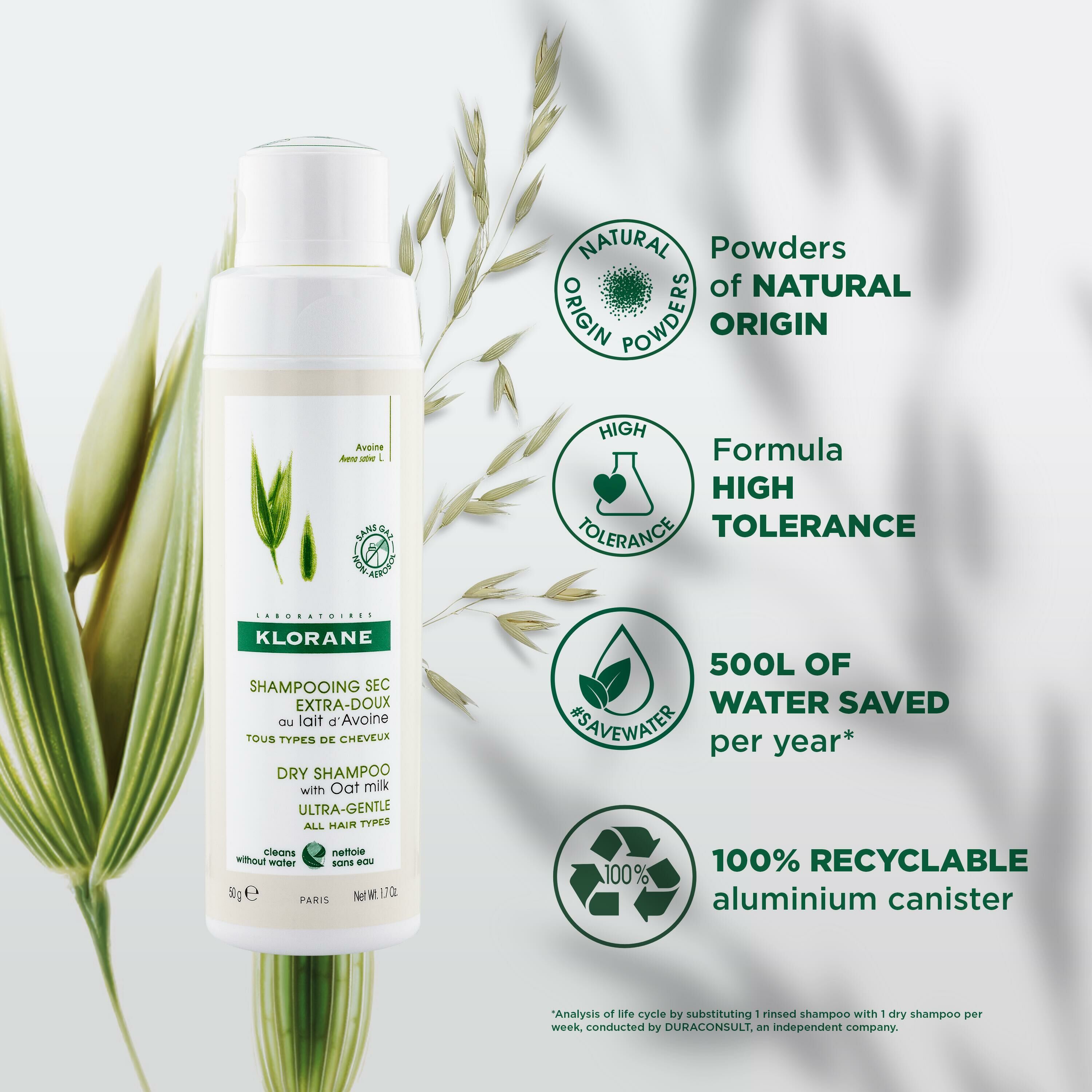 Klorane Shampoo secco al latte d'avena in polvere 50g
