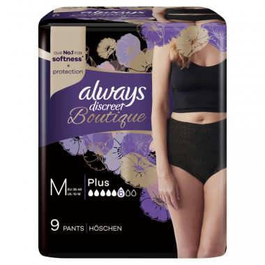 sempre Discreta Boutique Pantaloni per incontinenza M nero 9 pezzi