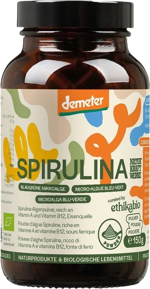 NaturKraftWerke Spirulina Plv Demeter vaso 150 g