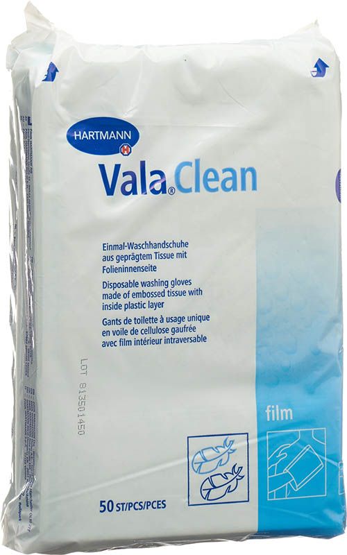 Guanto di lavaggio monouso Valaclean Film 50 pezzi