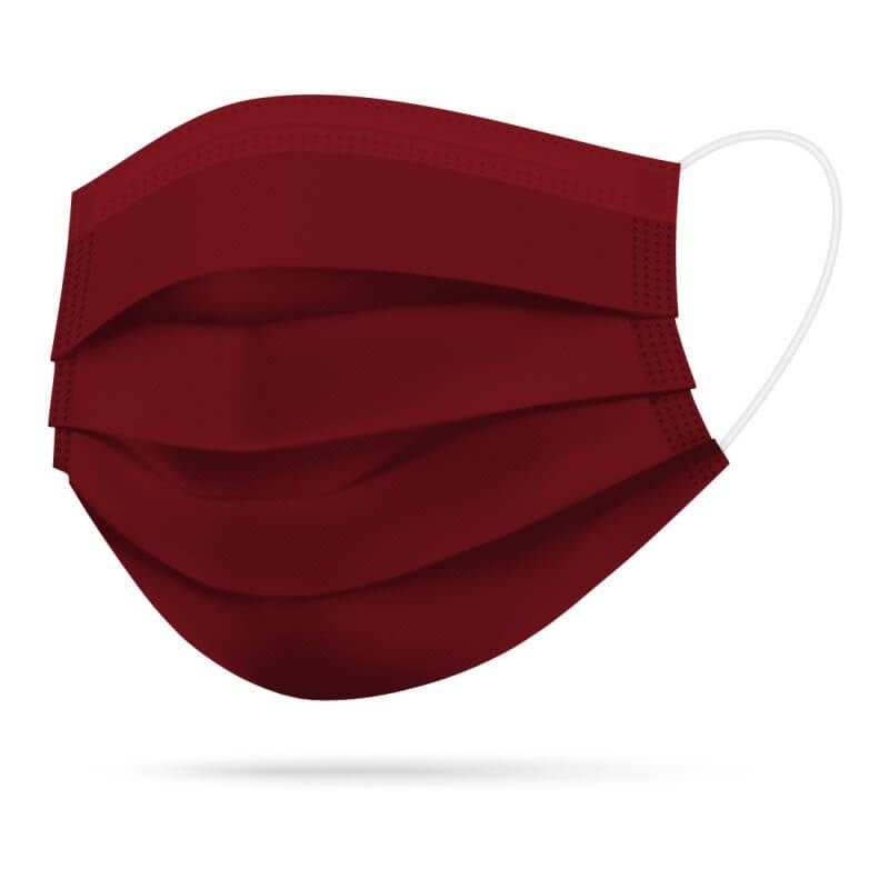 TImask maschera medica monouso tipo IIR bordeaux 50 pezzi