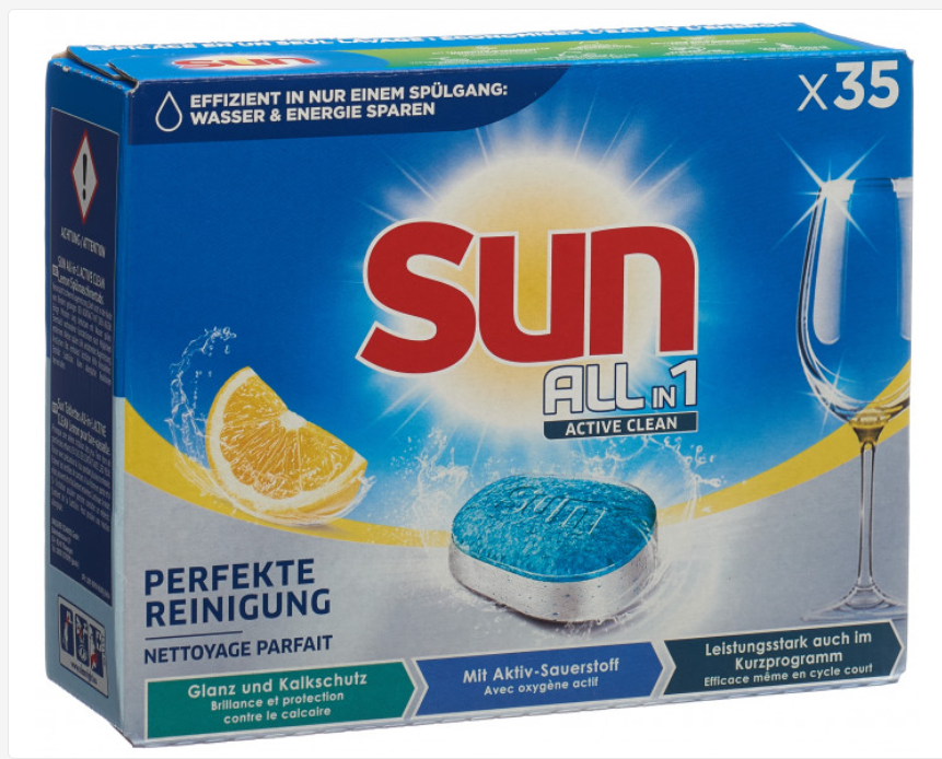 SUN All-in-1 Active Clean Tabs Confezione regolare 35 pezzi