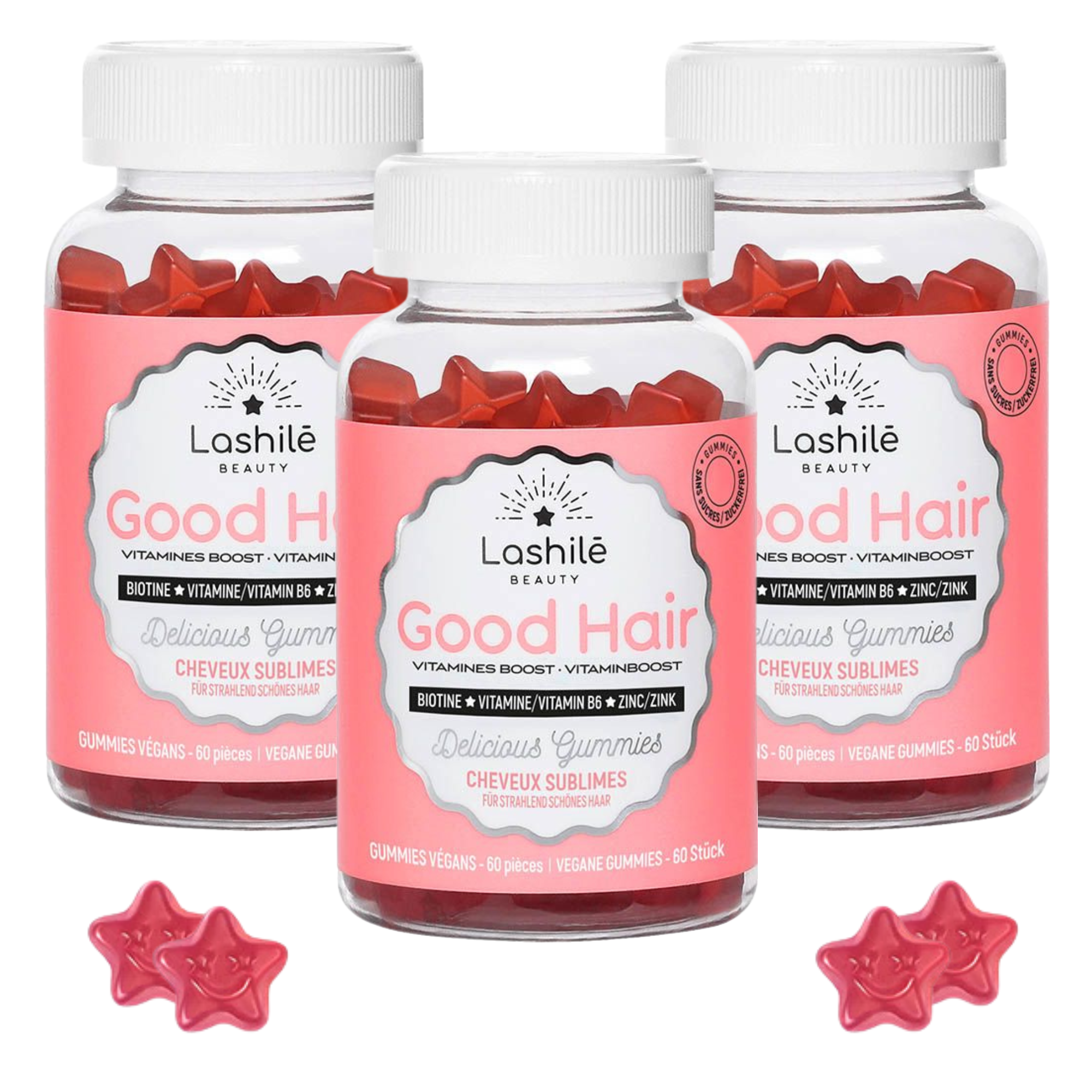 3x Lashilé Good Hair Gummies flacone 60 pezzi 