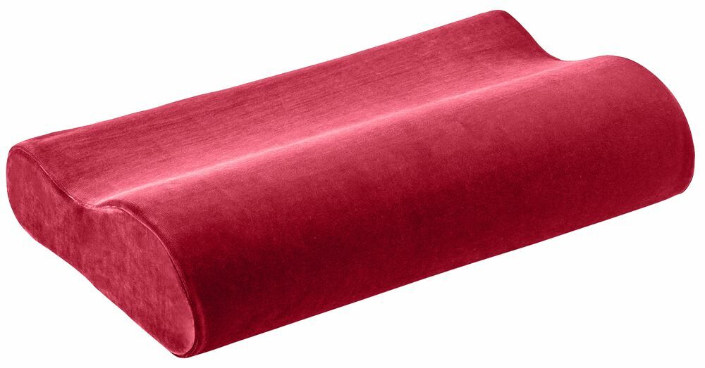 ELSA cuscino collo 50x11cm fodera in velluto bordeaux