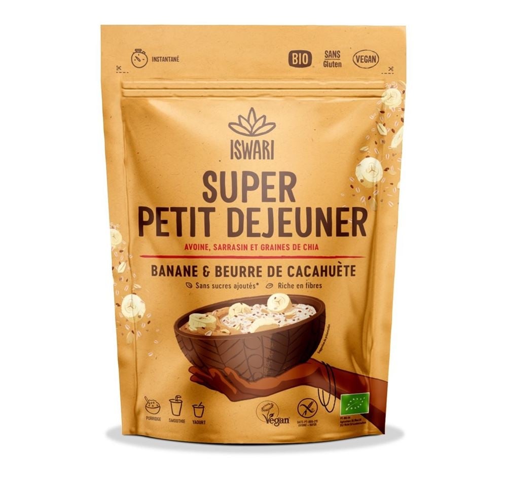 ISWARI Super Colazione Banana Arachidi Bio 360 g