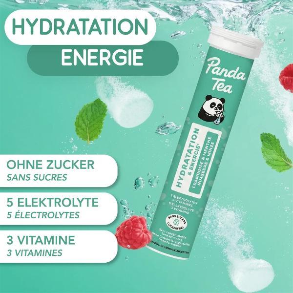Panda Tea Idratazione Compresse Effervescenti Lampone e Menta 20 pezzi