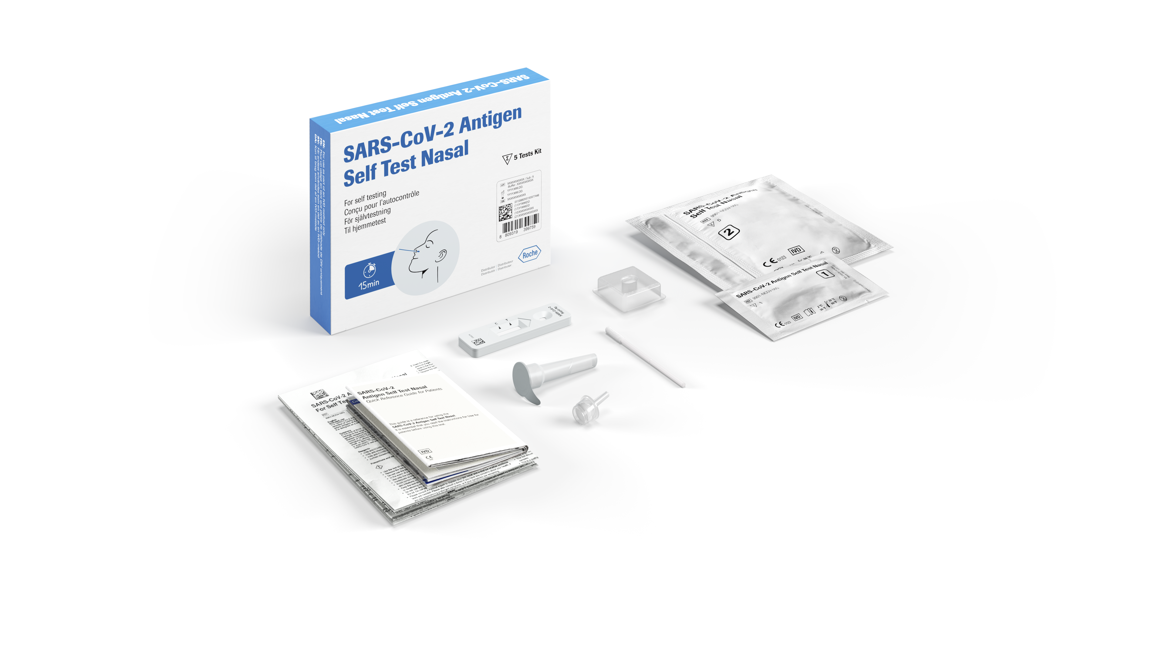 Roche SARS CoV-2 AG PST Test Nasale 5 pezzi