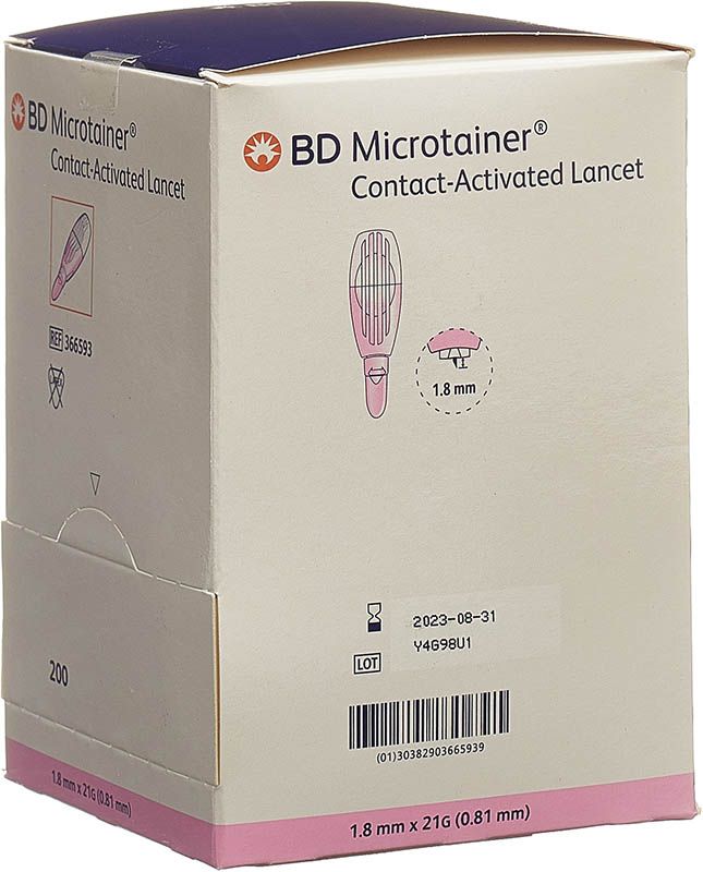 BD MICROTAINER lancette kont 21Gx1,8mm pi 200 pz.