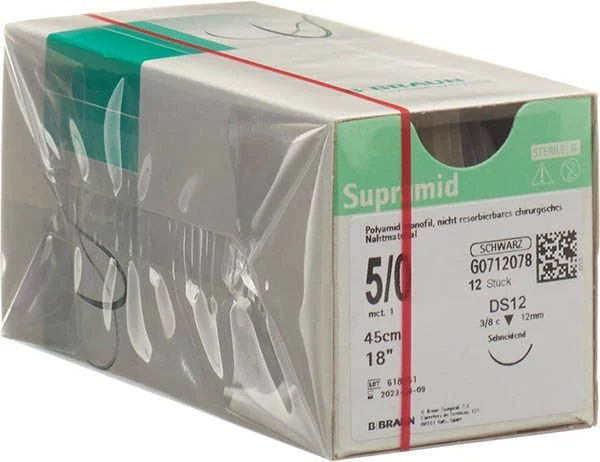 Supramid 45cm DS 12 5-0 nero 12 pezzi