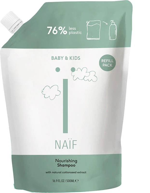 Naïf Baby & Kids Shampoo nutriente, ricarica da 500 ml