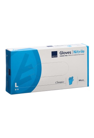 ABENA Cla Nitrilhan L 240mm senza polvere non sterile blu 100 pz.