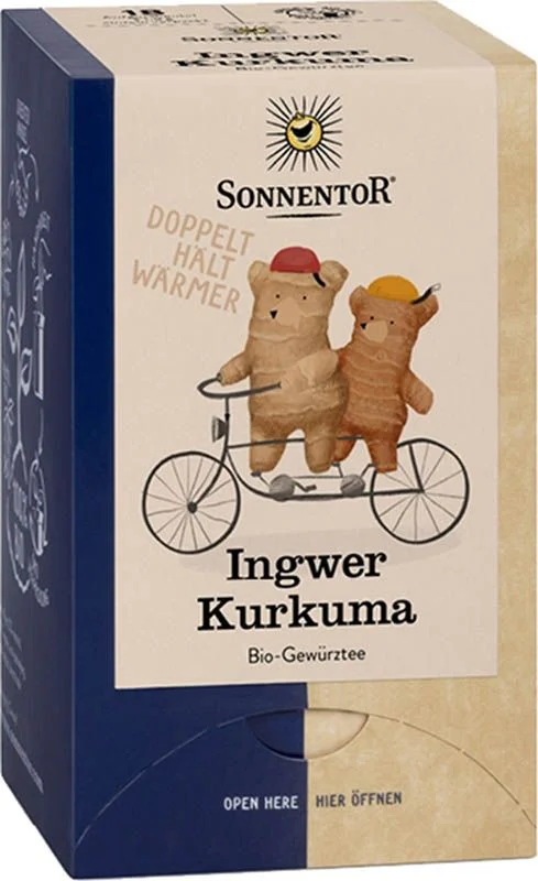 SONNENTOR Tè allo zenzero e curcuma BIO Btl 18 pezzi