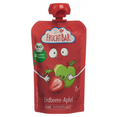 Fruchtbar Purea di frutta biologica Fragola Mela 100g