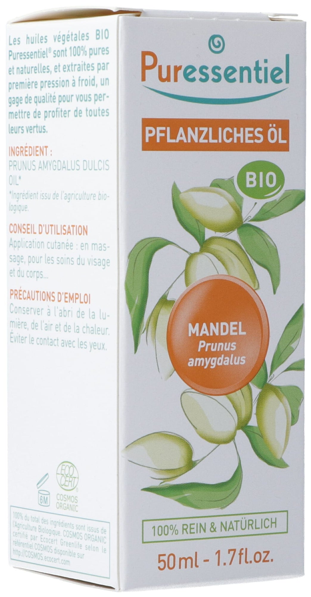 Puressentiel Olio vegetale di mandorle biologico 50ml