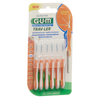 GUM Trav-Ler 0,9 mm ISO 2 cilindrico arancione 6 pezzi