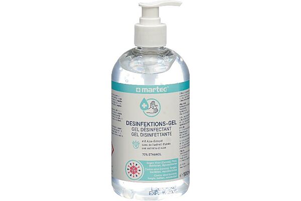 martec gel igienizzante per mani con pompa 500ml