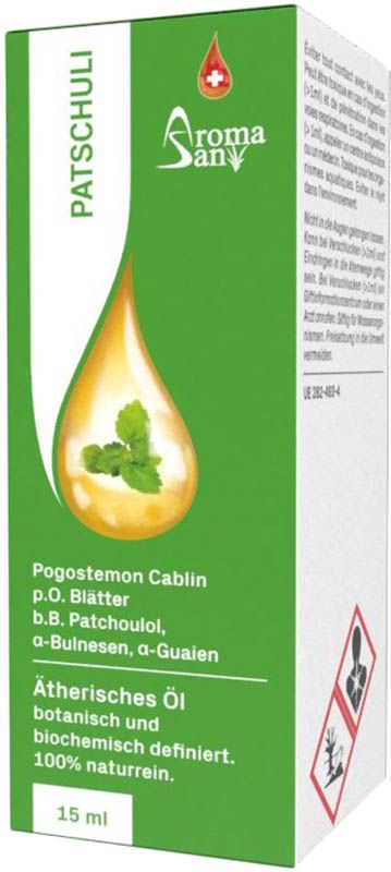 Aromasan patchouli etere/olio in confezione bio 15ml