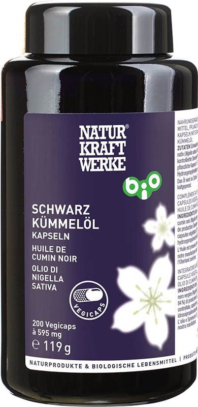 NATURKRAFTWERKE Cumino nero in capsule 595 mg Biologico 200 Cap.