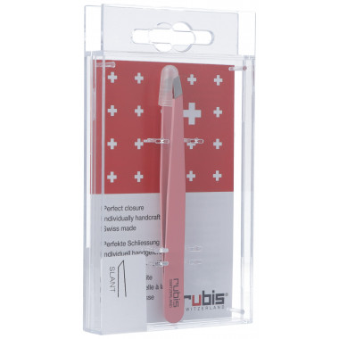 Pinzette Rubis inclinate rosa Inox