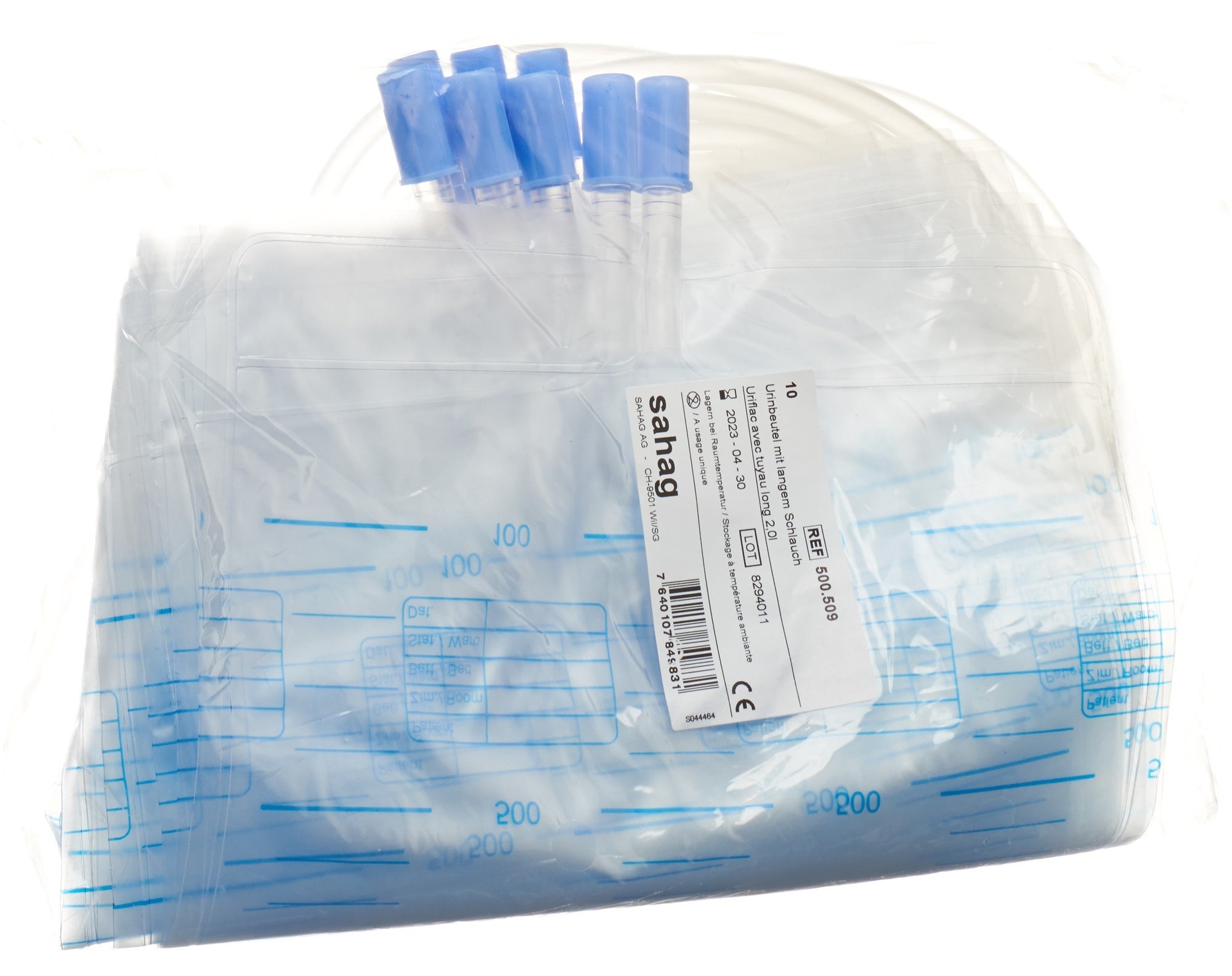 GHC Urinbeutel CAREFLOW 2.0l 90cm unsteril mit Ablassventil mit Rücklaufventil 10 Stück