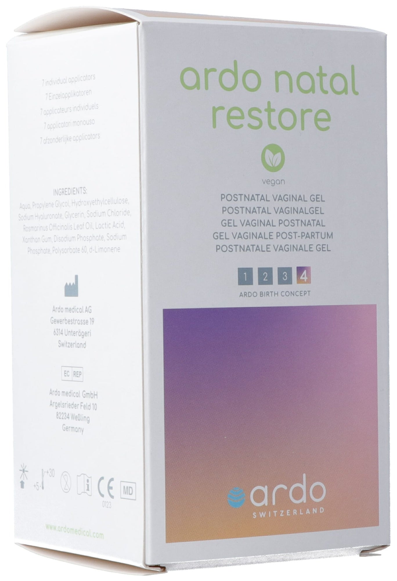 Ardo Natal Restore Gel vaginale postnatale 7 x 4 ml