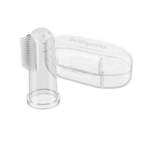 Babyono spazzolino da dito in silicone con scatola