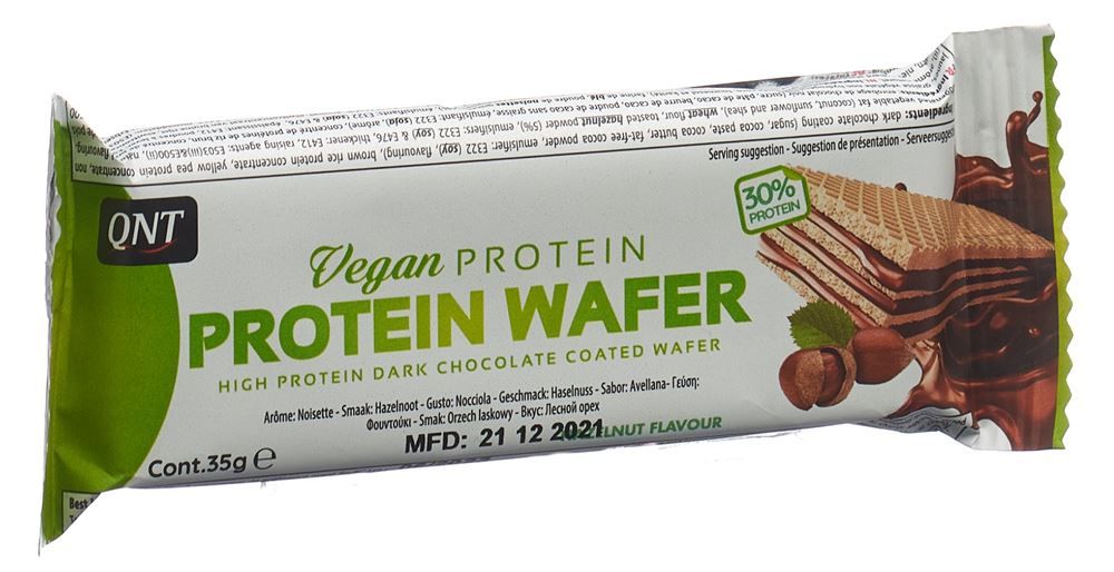 Wafer proteico vegano QNT alla nocciola 35g