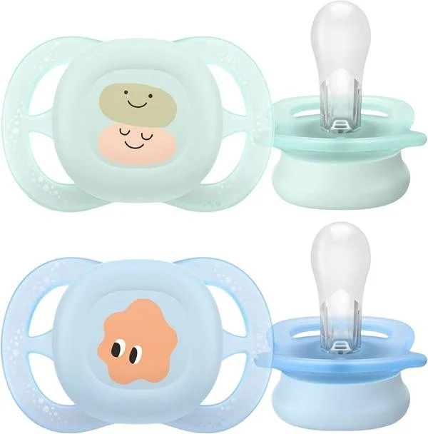 PHILIPS AVENT Nuggi Start 0-2M gr/blu Deco 2 pezzi