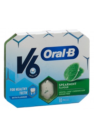 V6 OralB Kaugummi Spearmint Blist 10 Stück