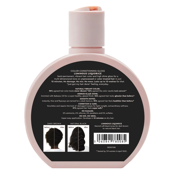 Gloss sublimante per capelli nel colore nero reale Liquirizia 190ml