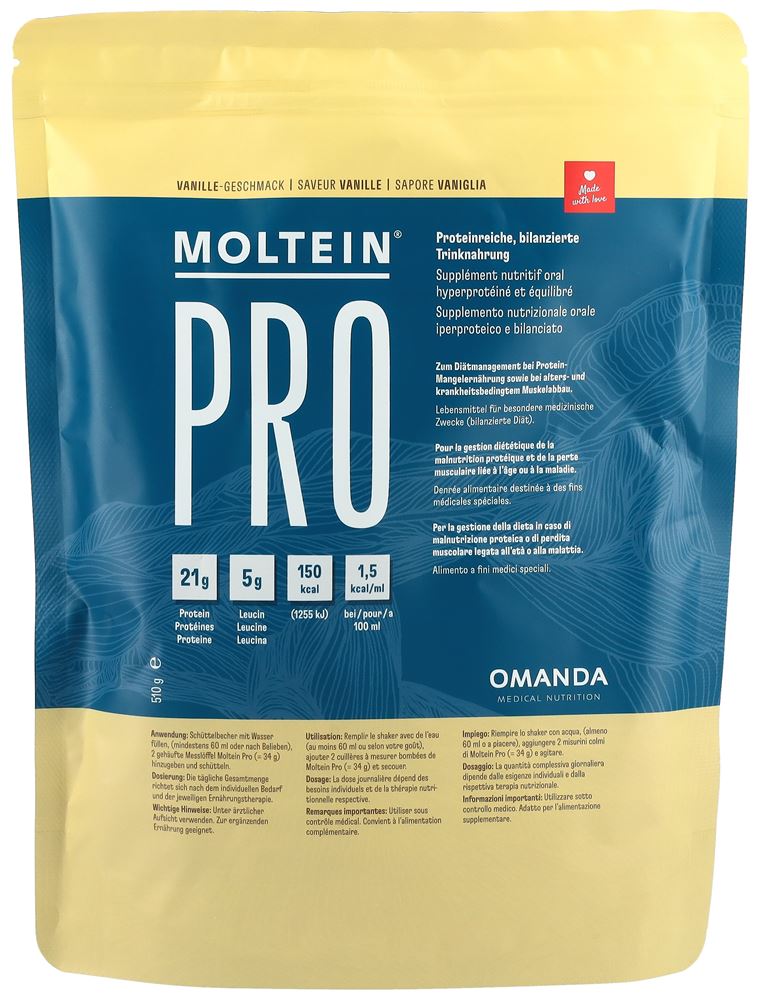 MOLTEIN PRO 1.5 Vanilla Btl 510g
