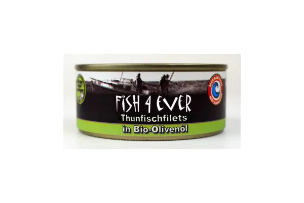 FISH4EVER Filetti di tonno in olio d'oliva biologico Ds 160g
