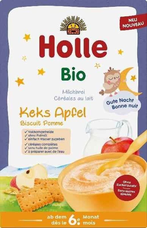 HOLLE Biscotto al latte Porridge Mela Biologico 250 g
