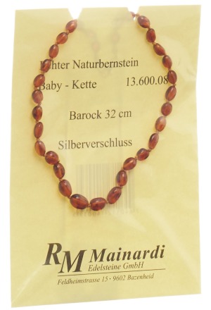 MAINARDI ambra naturale 32cm chiusura barocca in argento