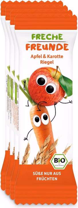 Barretta di cereali Cheeky Friends Mela e Carota 4 x 23 g