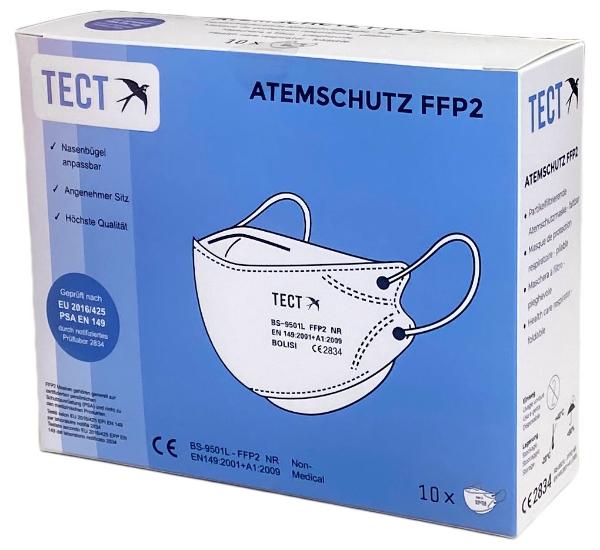 TECT FFP2 respiratore comf falt o Vent 10 pezzi