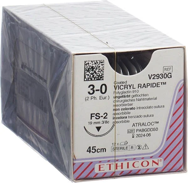 VICRYL RAPID 45 cm non colorato 3-0 FS-2 12 pezzi