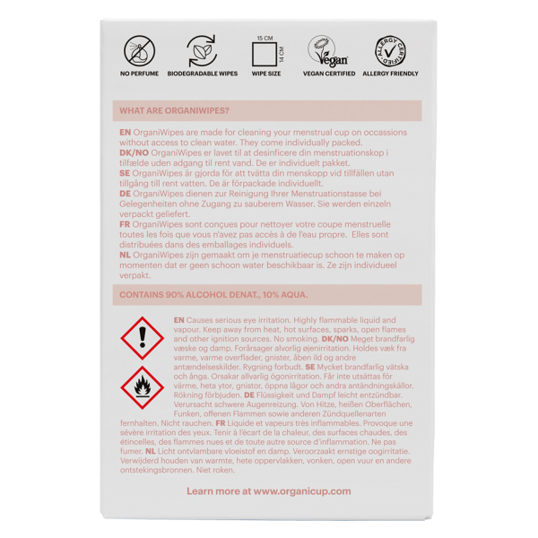 OrganiCup OrganiWipes sacchetto 10 pezzi