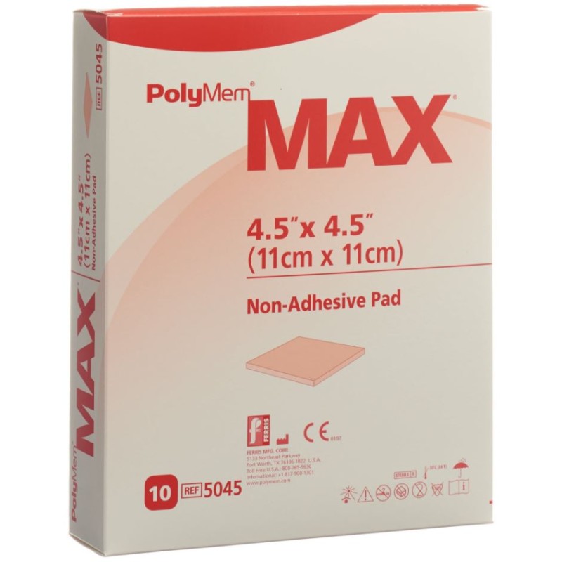 PolyMem MAX Superabsorber 11x11cm Non Adhesive steril 10 Stück