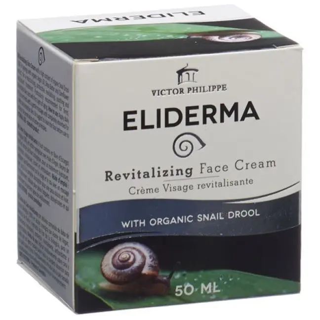ELIDERMA Crema viso rivitalizzante ad alta percentuale di bava di lumaca biologica Ds 50ml