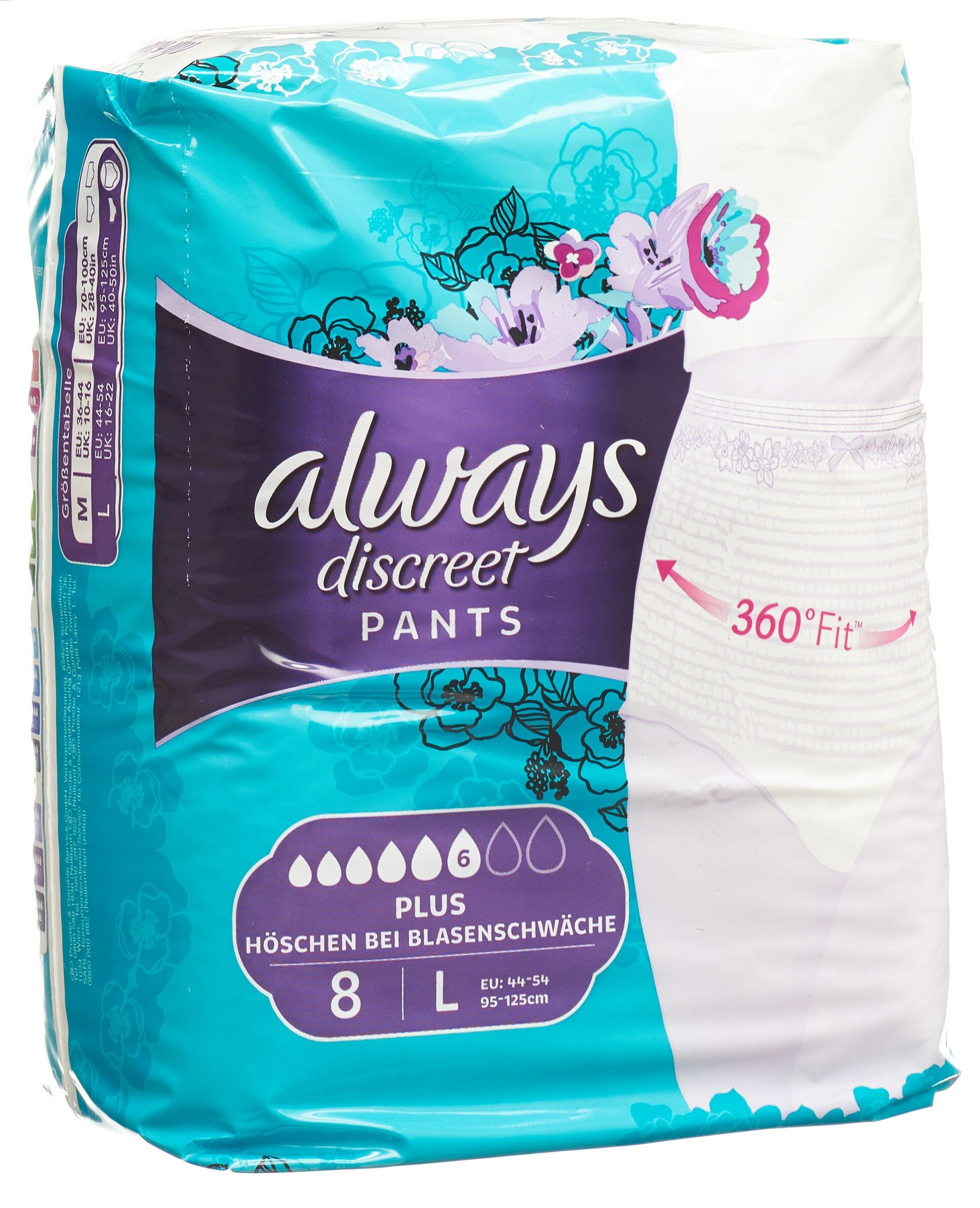 always Discreet Inkontinenz Pants L Plus 8 Stück