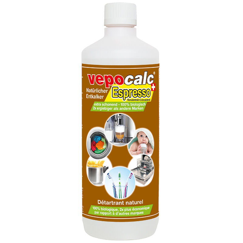 Vepocalc Espresso Disincrostante naturale per tutte le macchine da caffè e gli apparecchi elettrici 100% biodegradabile 1000ml