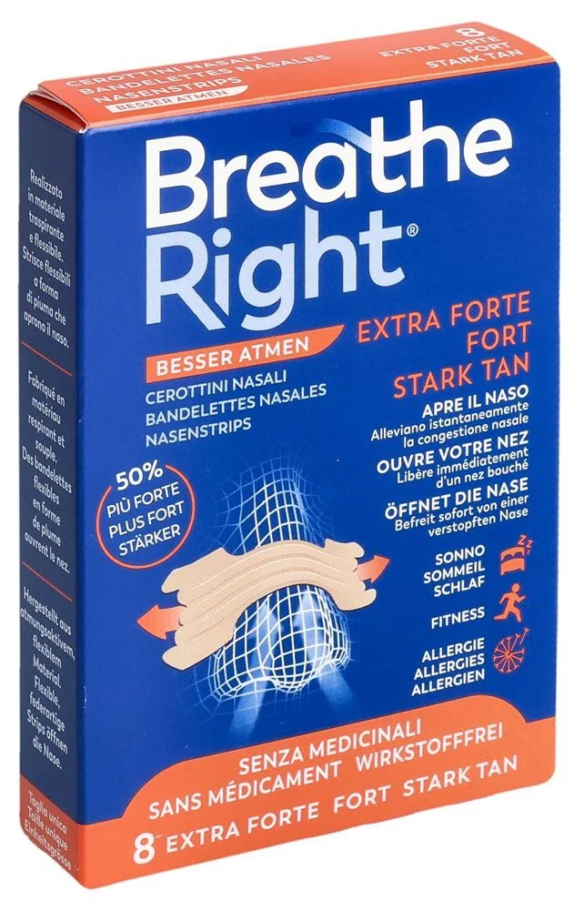 Breathe Right cerotti nasali EXTRA Stren TAN 8 pezzi