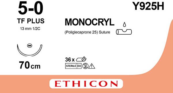 MONOCRYL PLUS 70 cm non colorato 5-0 P-3 36 pezzi