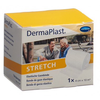 DermaPlast STRETCH benda di garza elastica 4cmx10m bianco