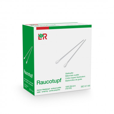 Raucotupf cotton fioc legno 15cm testa piccola cotone Btl 100 pezzi