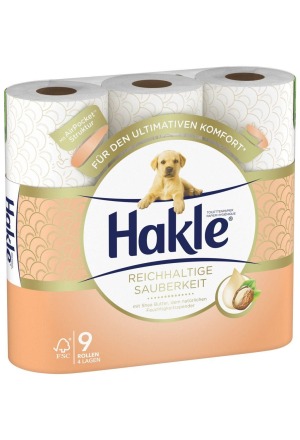 Hakle Carta igienica Ricca Pulizia Burro di Karité Rotolo 9 pezzi