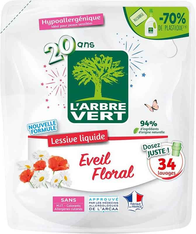 L'ARBRE VERT Ricarica detergente liquido fiori 1,53lt
