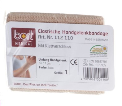 BORT Benda da polso in velcro 8cm Gr1 -17cm beige